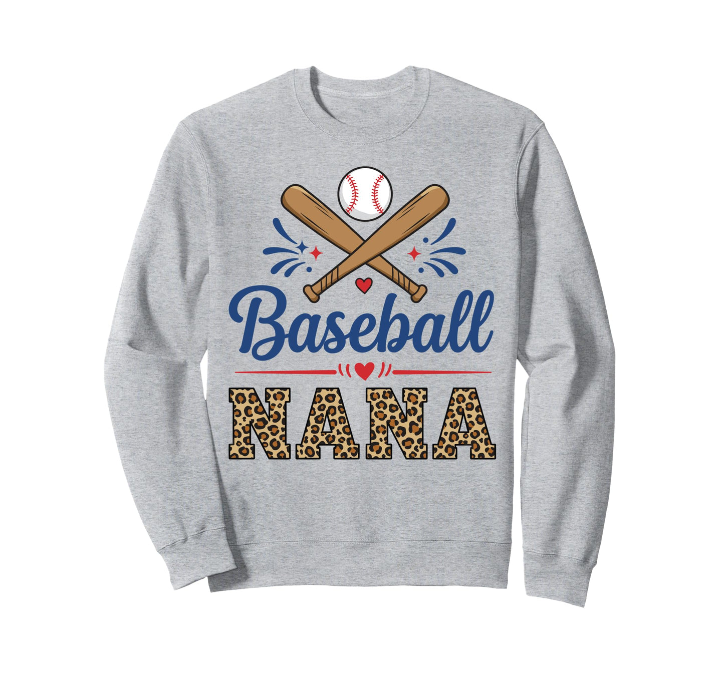 Baseball Nana Leopard And Sweatshirt - Casual Everyday Wear for Adults - T-Shirt, Sweatshirt, Hoodie