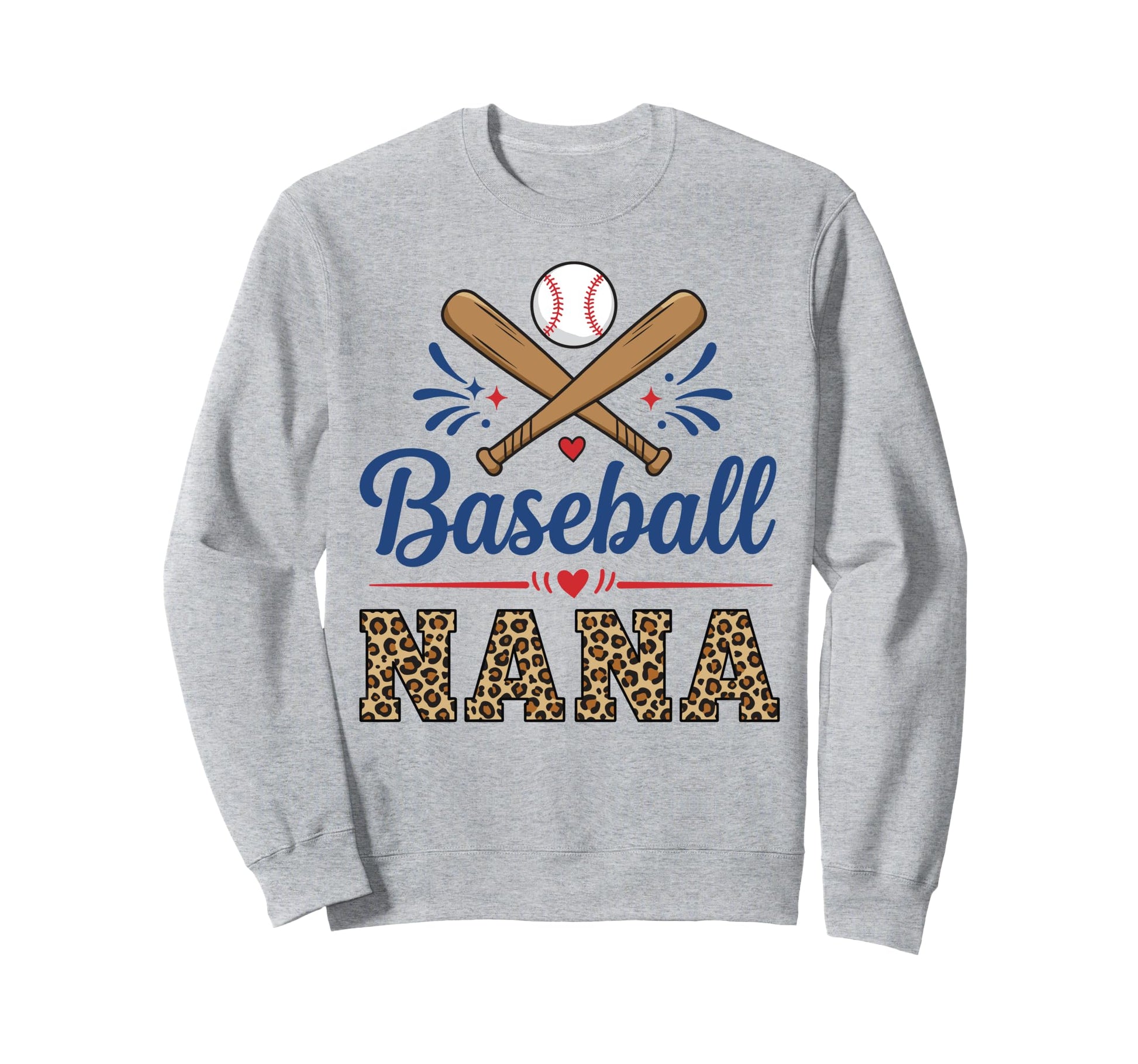 Baseball Nana Leopard And Sweatshirt - Casual Everyday Wear for Adults - T-Shirt, Sweatshirt, Hoodie