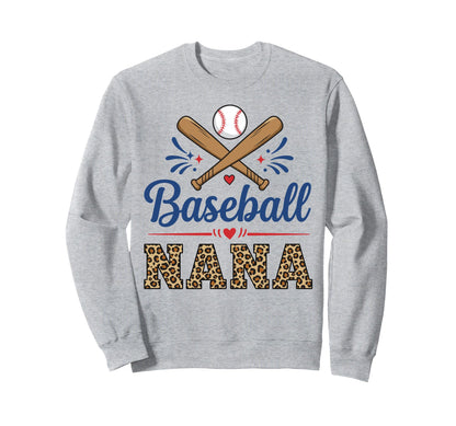 Baseball Nana Leopard And Sweatshirt - Casual Everyday Wear for Adults - T-Shirt, Sweatshirt, Hoodie