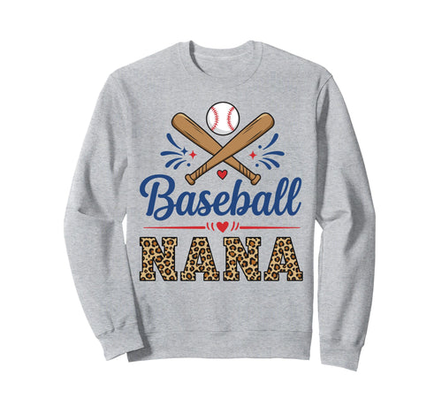 Baseball Nana Leopard And Sweatshirt - Casual Everyday Wear for Adults - T-Shirt, Sweatshirt, Hoodie