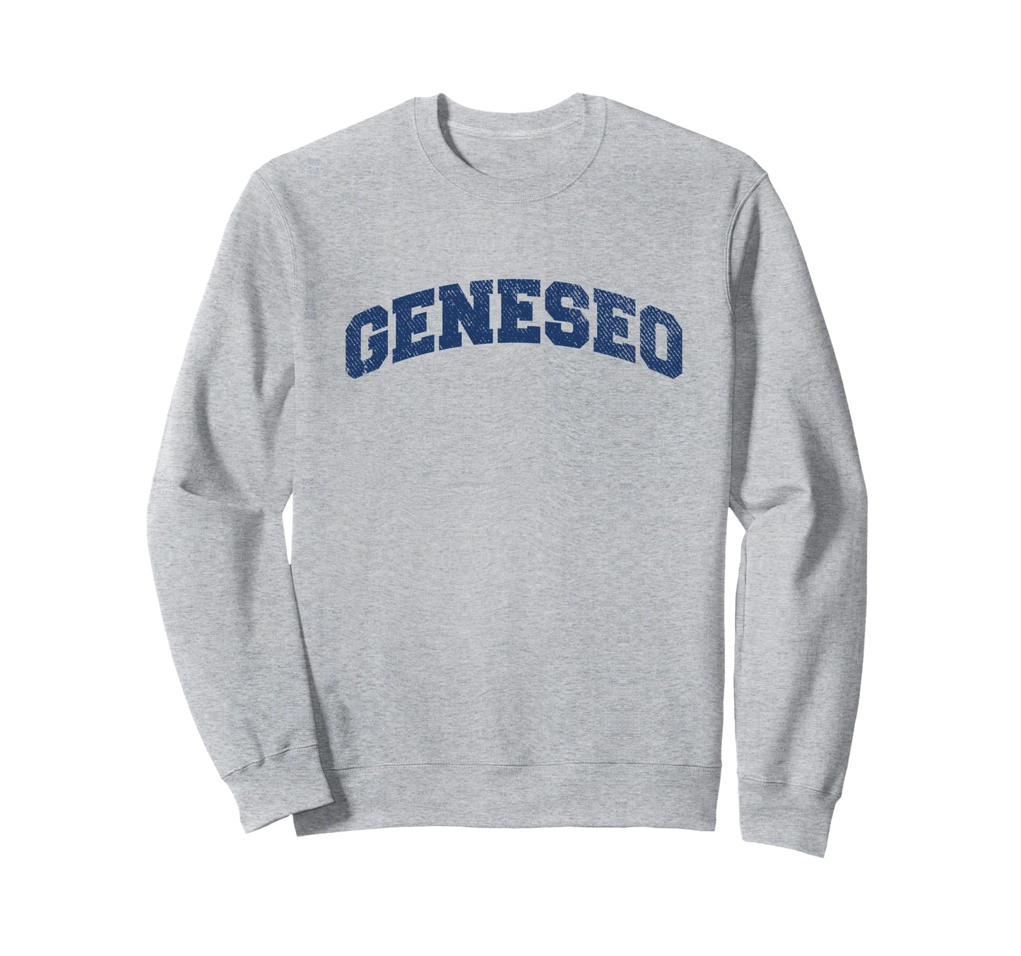 Geneseo New York Varsity Grey Sweatshirt - Novelty Apparel for Adults - T-Shirt, Sweatshirt, Hoodie