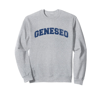 Geneseo New York Varsity Grey Sweatshirt - Novelty Apparel for Adults - T-Shirt, Sweatshirt, Hoodie