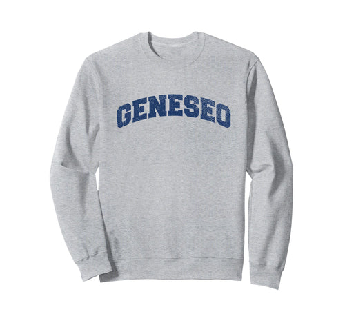 Geneseo New York Varsity Grey Sweatshirt - Novelty Apparel for Adults - T-Shirt, Sweatshirt, Hoodie