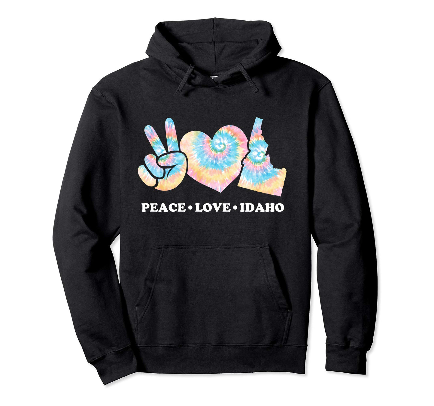 Peace Love Idaho Hoodie - Fun Novelty Design for Adults - T-Shirt, Sweatshirt, Hoodie