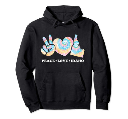 Peace Love Idaho Hoodie - Fun Novelty Design for Adults - T-Shirt, Sweatshirt, Hoodie