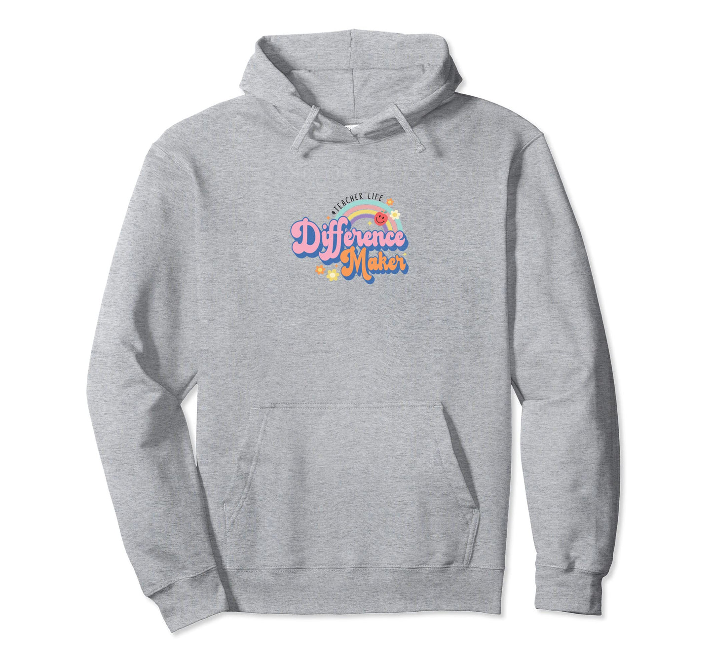 Rainbow Teacher Difference Maker Hoodie - Custom Art Print Unisex - T-Shirt, Sweatshirt, Hoodie