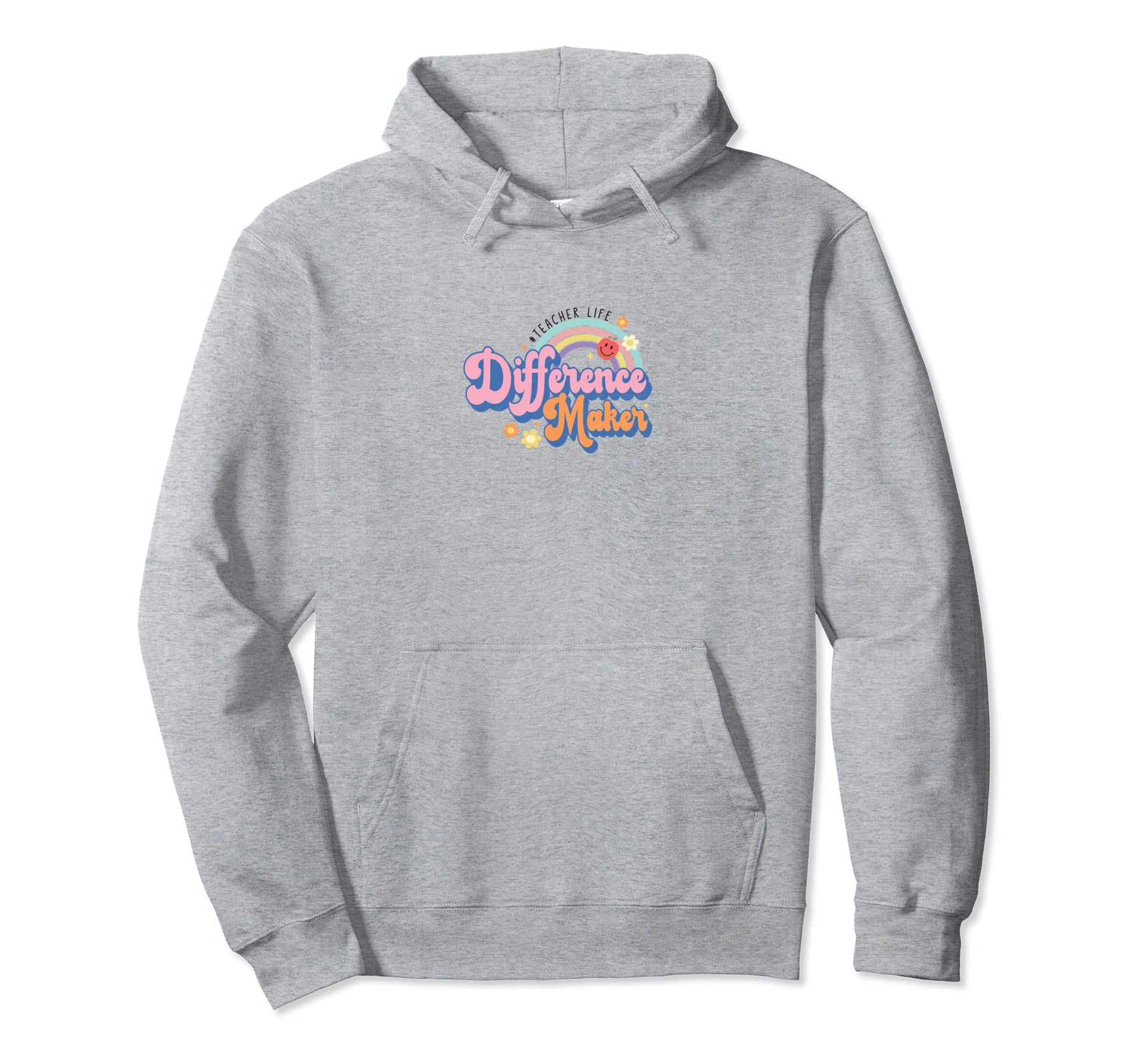 Rainbow Teacher Difference Maker Hoodie - Custom Art Print Unisex - T-Shirt, Sweatshirt, Hoodie