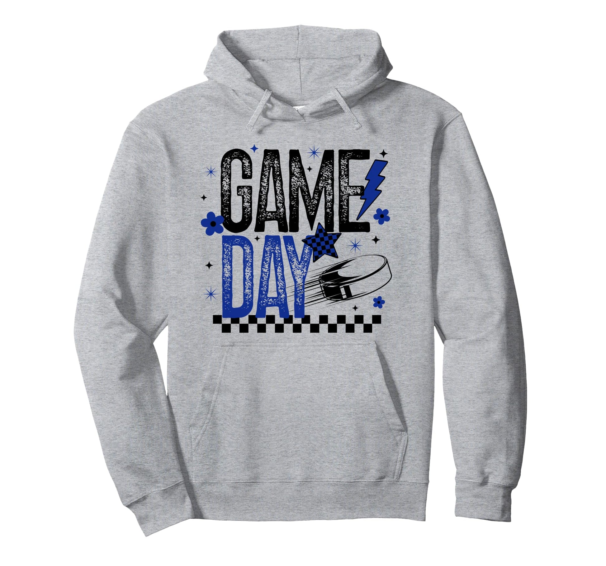 Ice Hockey Game Day Hockey Mom Blue Hoodie - Fun Novelty Design Unisex - T-Shirt, Sweatshirt, Hoodie