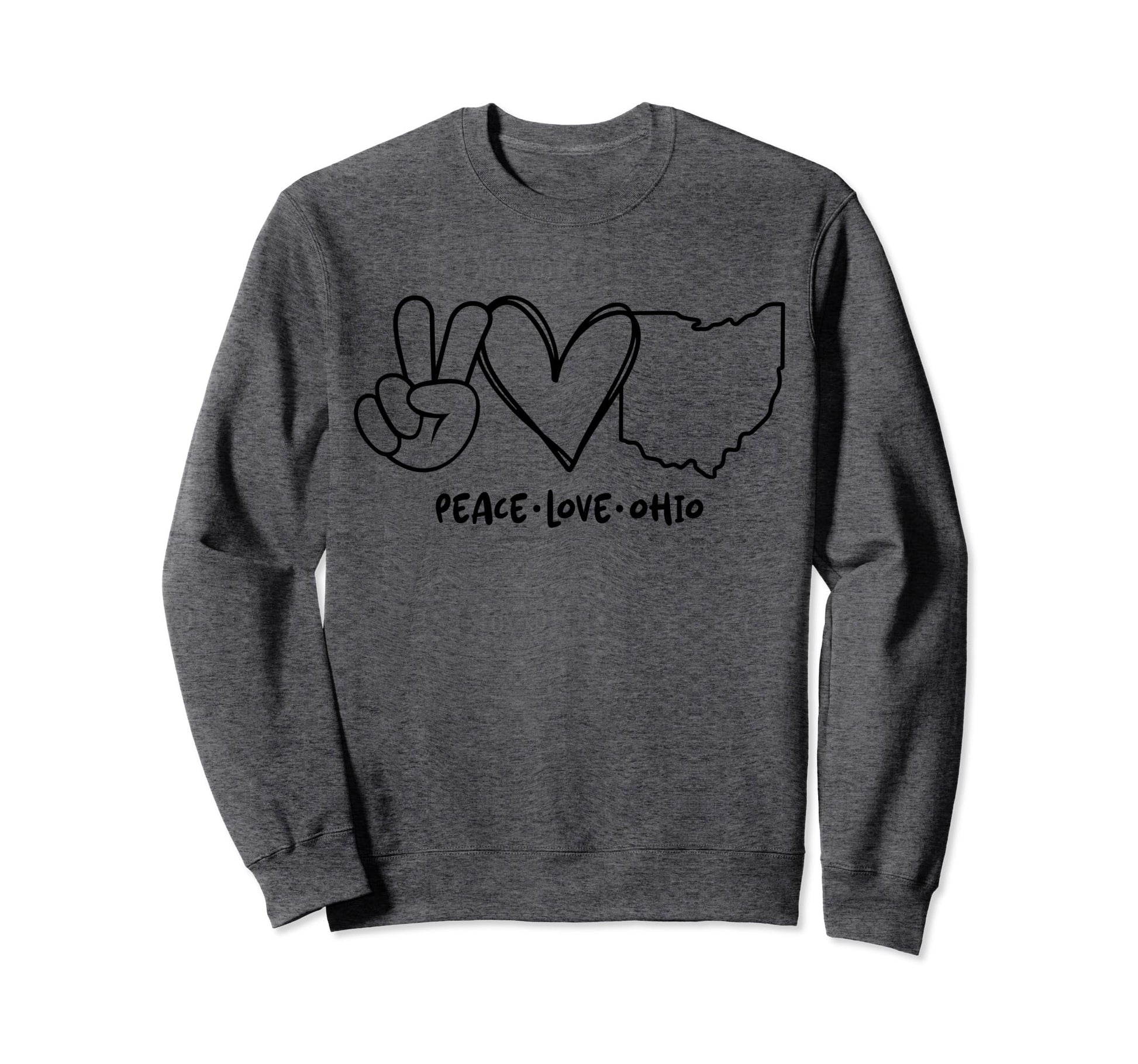 Peace Love Ohio Oh Ohio Lovers Sweatshirt - Aesthetic Graphic for Adults - T-Shirt, Sweatshirt, Hoodie