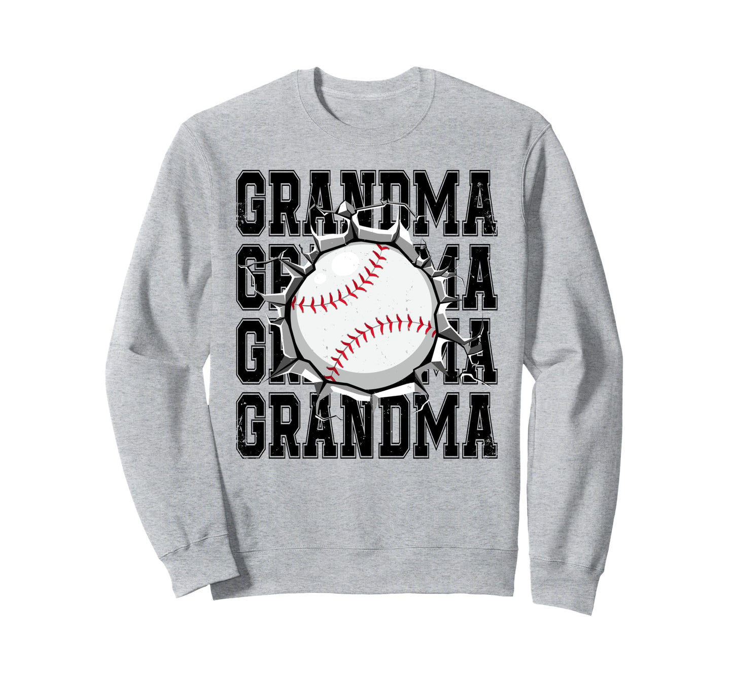 Baseball Grandma Cracked Wall Sweatshirt - Fun Novelty Design Unisex - T-Shirt, Sweatshirt, Hoodie