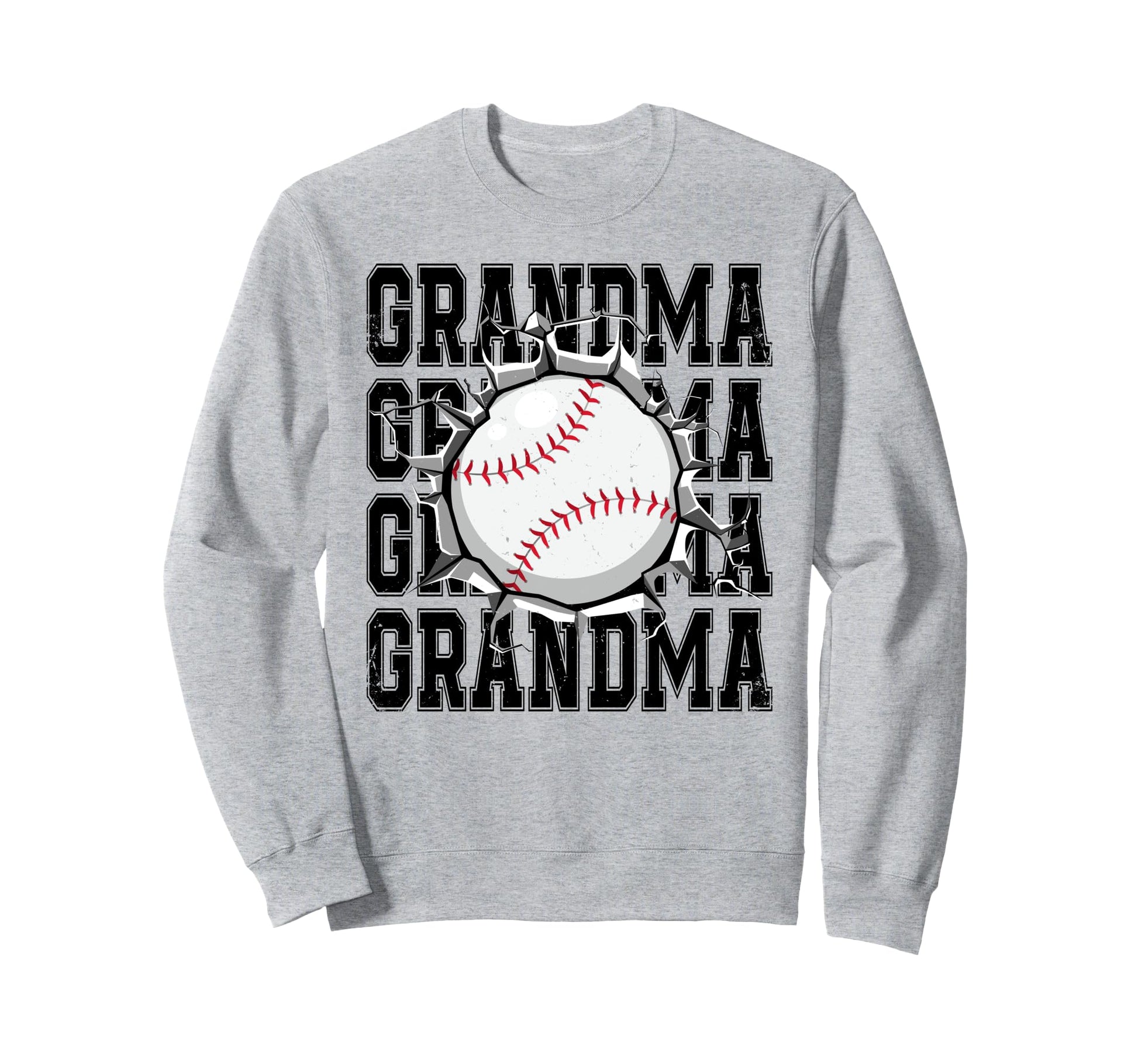 Baseball Grandma Cracked Wall Sweatshirt - Fun Novelty Design Unisex - T-Shirt, Sweatshirt, Hoodie
