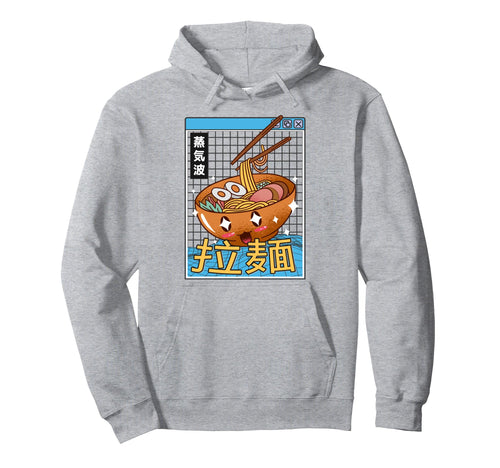 Happy Ramen Bowl Digital Japan Otaku Anime Hoodie - Unique Graphic Unisex - T-Shirt, Sweatshirt, Hoodie