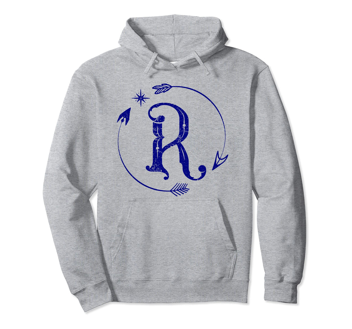 Initial R Monogram Boho Name Letter R Hoodie - Fun Novelty Design Men Women - T-Shirt, Sweatshirt, Hoodie