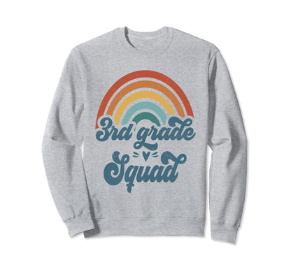 3Rd Grade Squad Groovy Sweatshirt - Casual Everyday Wear for Adults - T-Shirt, Sweatshirt, Hoodie