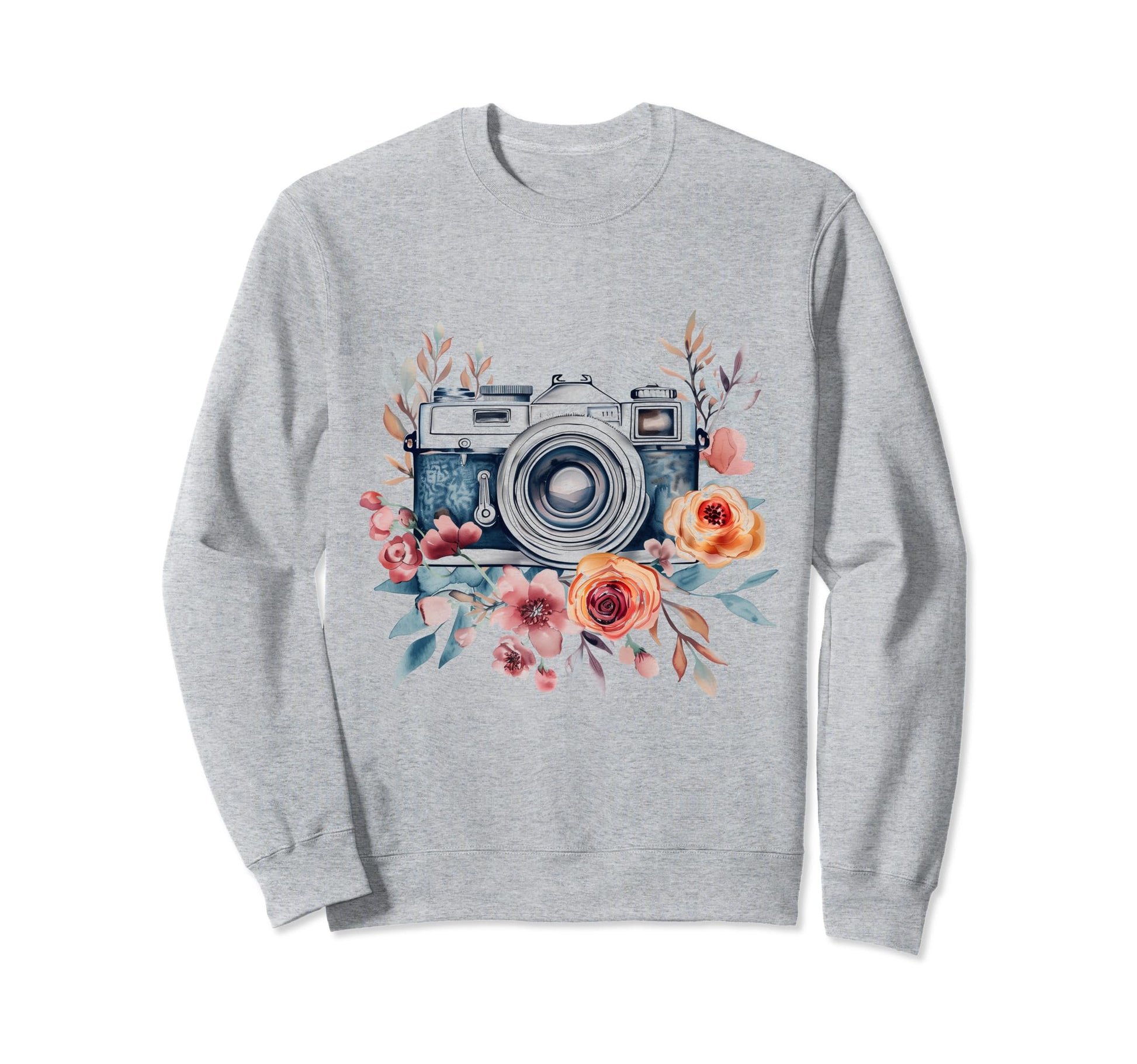 Photographer Camera Flowers Sweatshirt - Streetwear Style Unisex - T-Shirt, Sweatshirt, Hoodie