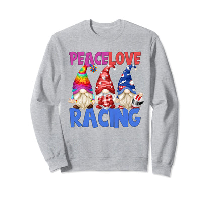 Race Car Driver Funny Gnomes Peace Sweatshirt - Aesthetic Graphic Unisex - T-Shirt, Sweatshirt, Hoodie