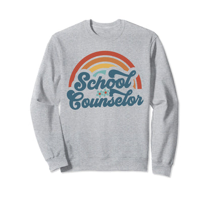 Counseling Office Rainbow Groovy School Sweatshirt - Unique Graphic Unisex - T-Shirt, Sweatshirt, Hoodie
