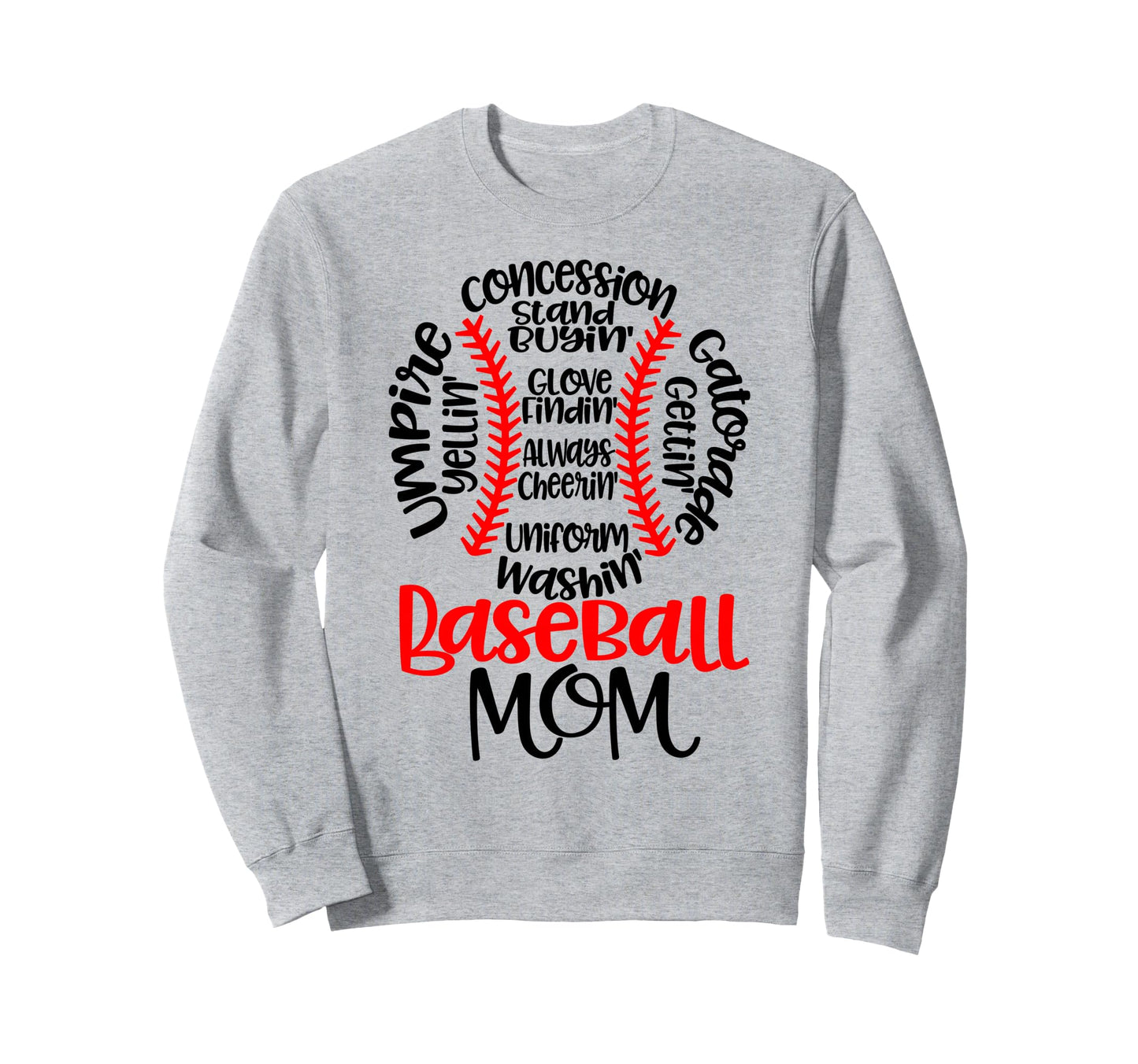 Baseball Mom Funny T Ball Game Mothers Sweatshirt - Unique Graphic Unisex - T-Shirt, Sweatshirt, Hoodie