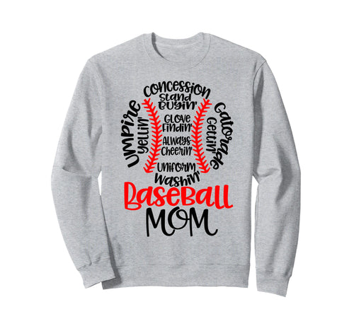 Baseball Mom Funny T Ball Game Mothers Sweatshirt - Unique Graphic Unisex - T-Shirt, Sweatshirt, Hoodie