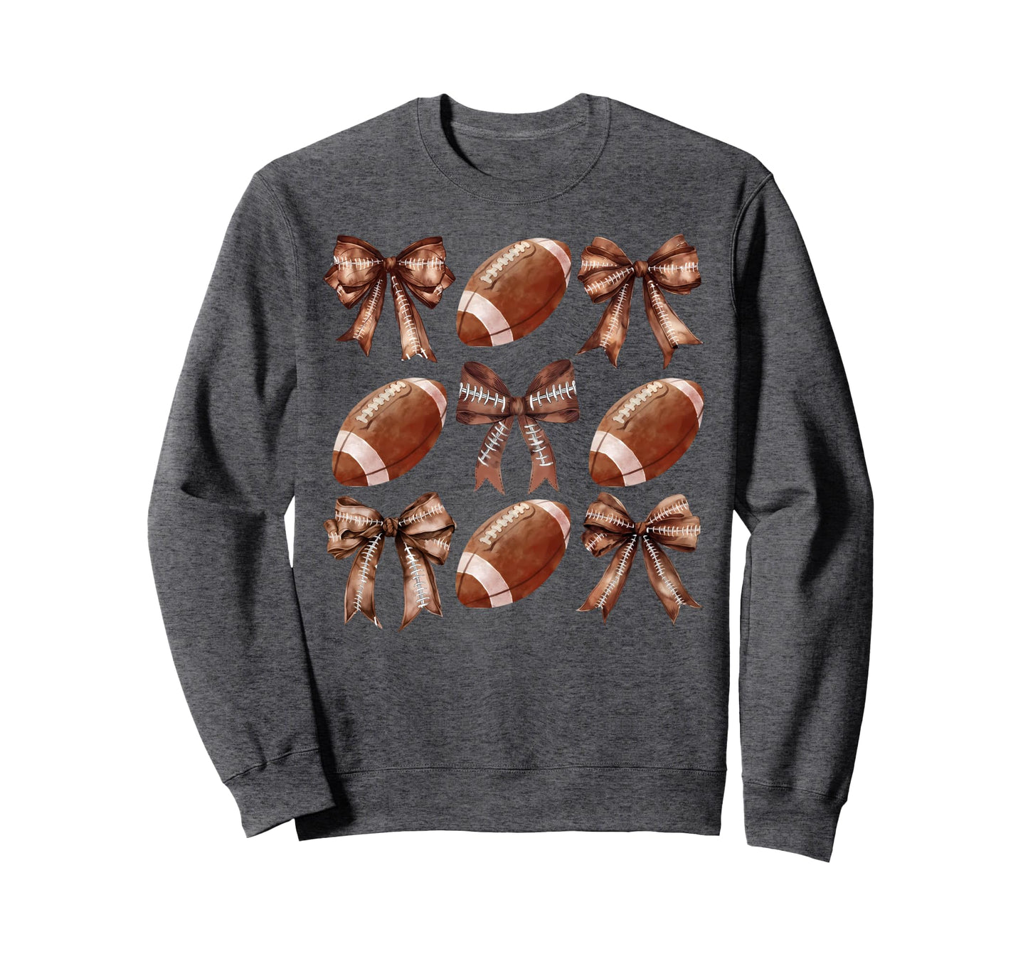 Football Fall Coquette Bow Sweatshirt - Casual Everyday Wear Unisex - T-Shirt, Sweatshirt, Hoodie