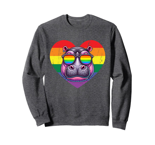 Rainbow Love Heart Pride Lgbt Sweatshirt - Fun Novelty Design Men Women - T-Shirt, Sweatshirt, Hoodie
