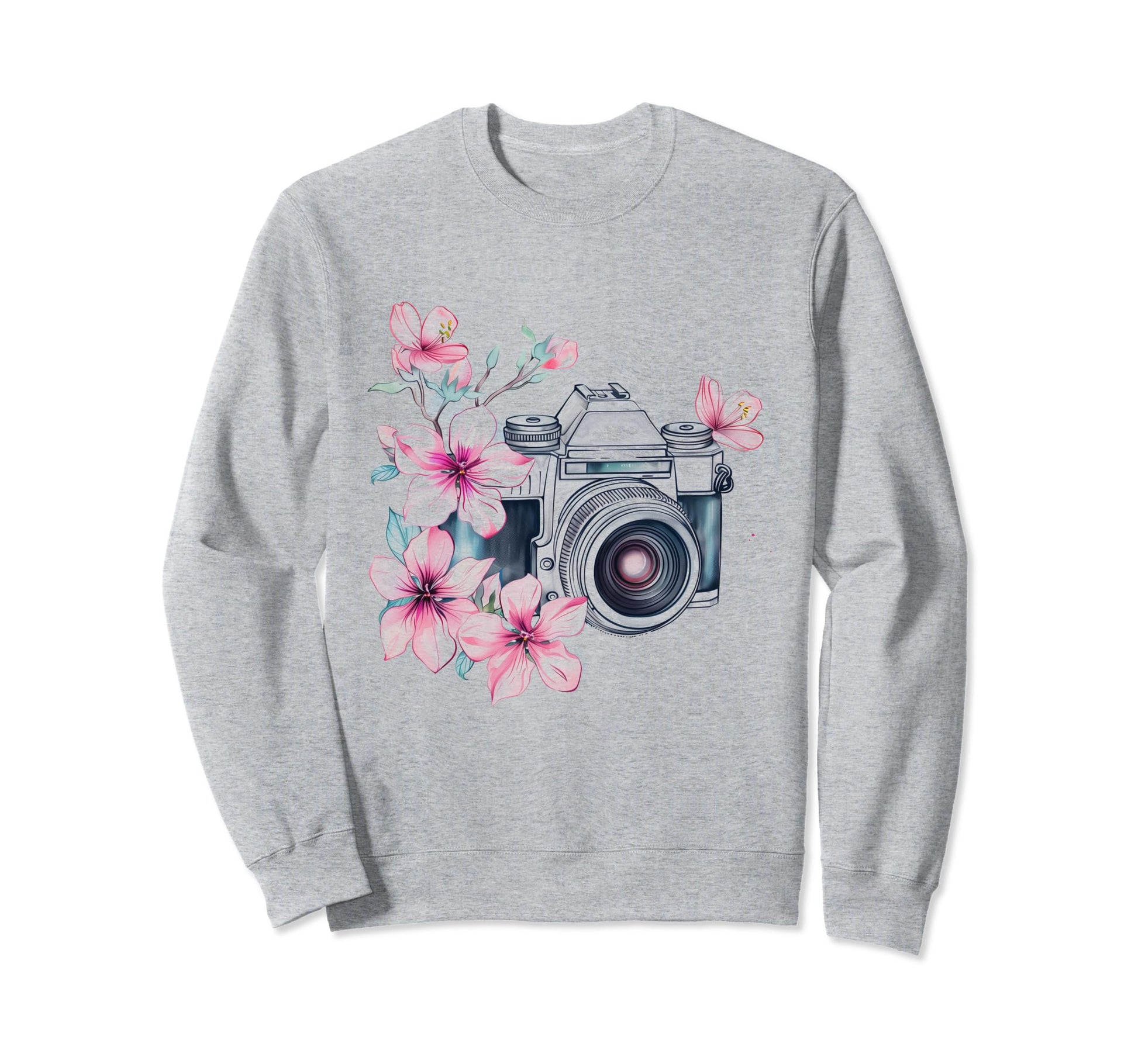 Photographer Camera Flowers Sweatshirt - Novelty Apparel for Adults - T-Shirt, Sweatshirt, Hoodie
