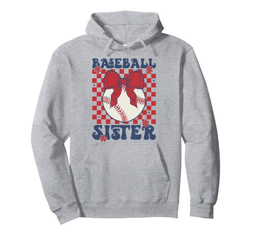 Baseball Sister Coquette Bow Sport Hoodie - Fun Novelty Design Unisex - T-Shirt, Sweatshirt, Hoodie