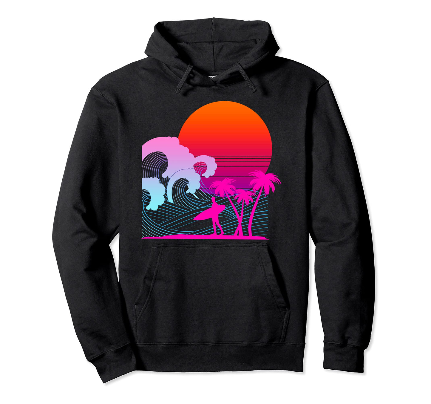 Vaporwave Aesthetic Japanese Wave Hoodie - Fun Novelty Design Men Women - T-Shirt, Sweatshirt, Hoodie
