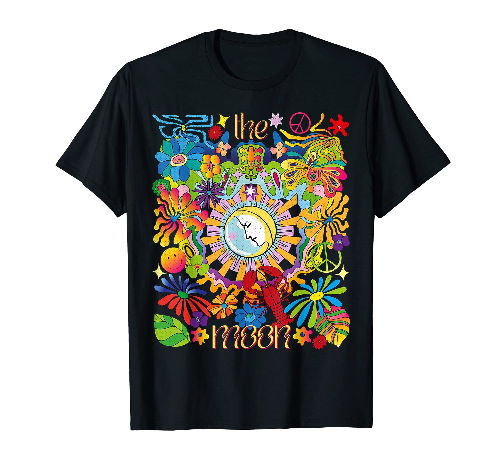 Tarot Card Deck Moon Groovy Hippie T-Shirt - Novelty Apparel for Adults - T-Shirt, Sweatshirt, Hoodie