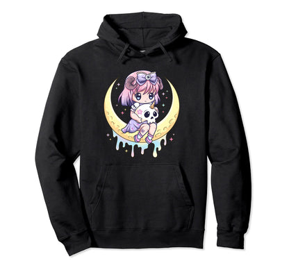 Kawaii Pastel Goth Creepy Menhera Hoodie - Minimalist Print for Adults - T-Shirt, Sweatshirt, Hoodie