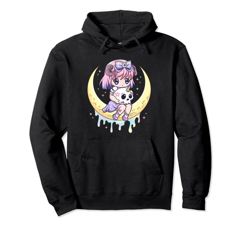 Kawaii Pastel Goth Creepy Menhera Hoodie - Minimalist Print for Adults - T-Shirt, Sweatshirt, Hoodie