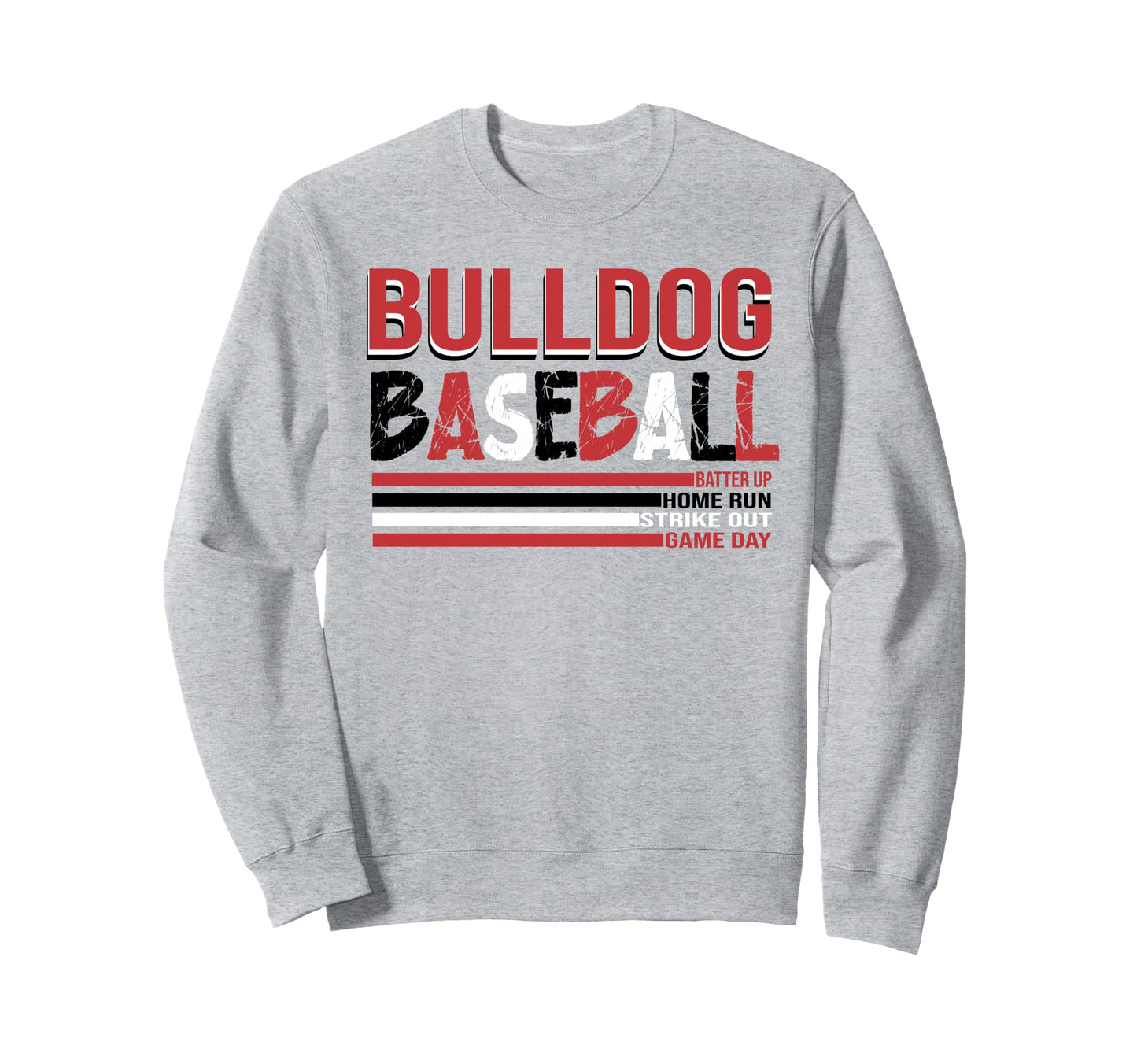 Bulldogs Baseball Mom Game Day Red Sweatshirt - Trendy Graphic Men Women - T-Shirt, Sweatshirt, Hoodie