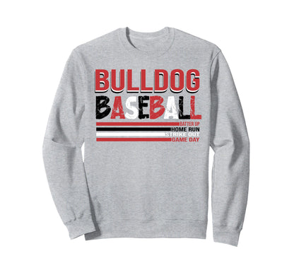 Bulldogs Baseball Mom Game Day Red Sweatshirt - Trendy Graphic Men Women - T-Shirt, Sweatshirt, Hoodie