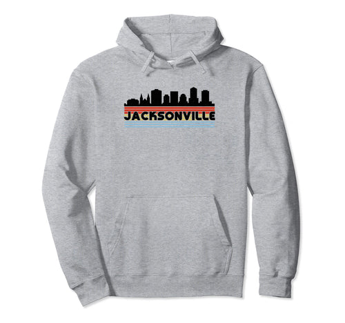 Jacksonville Rainbow Striped City Hoodie - Novelty Apparel Unisex - T-Shirt, Sweatshirt, Hoodie