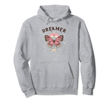 Boho Dreamer Butterfly 80S 90S Lover Hoodie - Trendy Graphic for Adults - T-Shirt, Sweatshirt, Hoodie