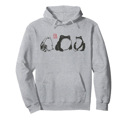 Grumpy Frogs Harajuku Japanese Hoodie - Minimalist Print Men Women - T-Shirt, Sweatshirt, Hoodie