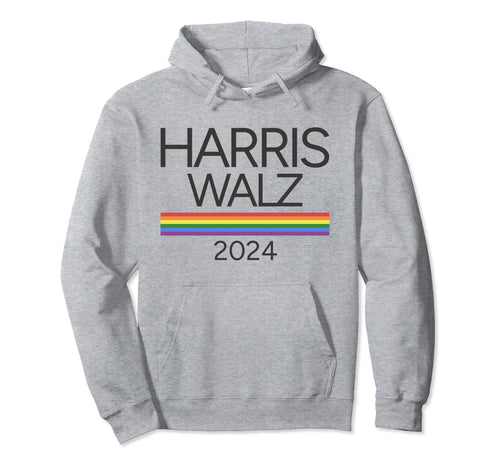Harris Walz 2024 Rainbow Pride Flag Lgbtq Hoodie - Graphic Print Unisex - T-Shirt, Sweatshirt, Hoodie