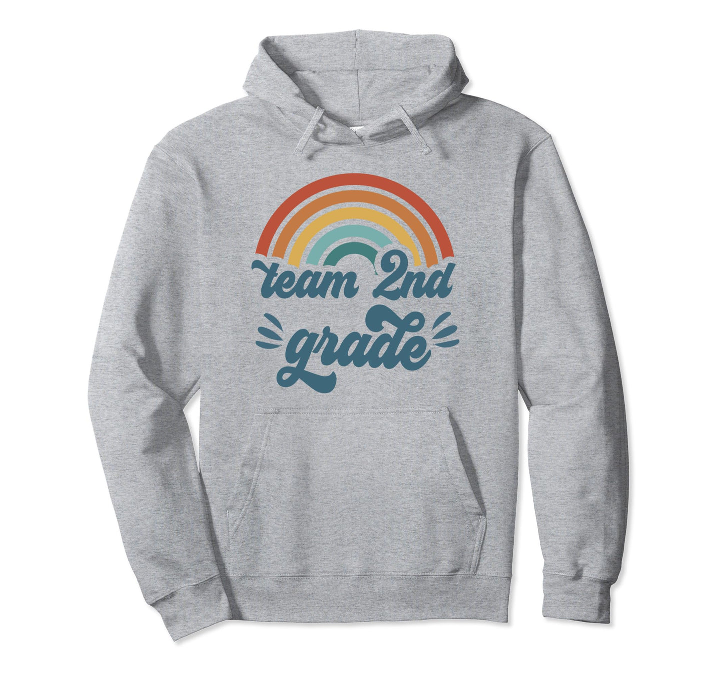 Team 2Nd Grade Groovy Rainbow First Hoodie - Aesthetic Graphic Men Women - T-Shirt, Sweatshirt, Hoodie