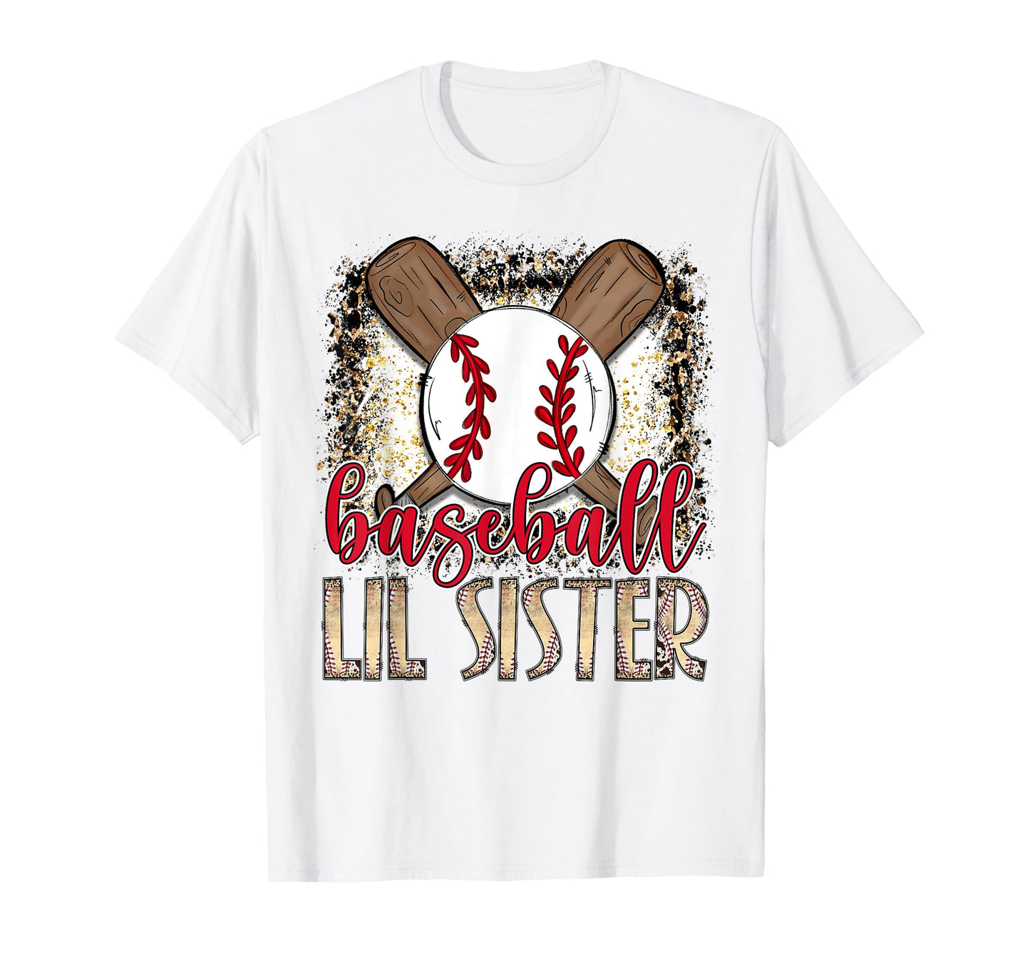 Baseball Lil Sister Leopard Proud Ball T-Shirt - Novelty Apparel Men Women - T-Shirt, Sweatshirt, Hoodie