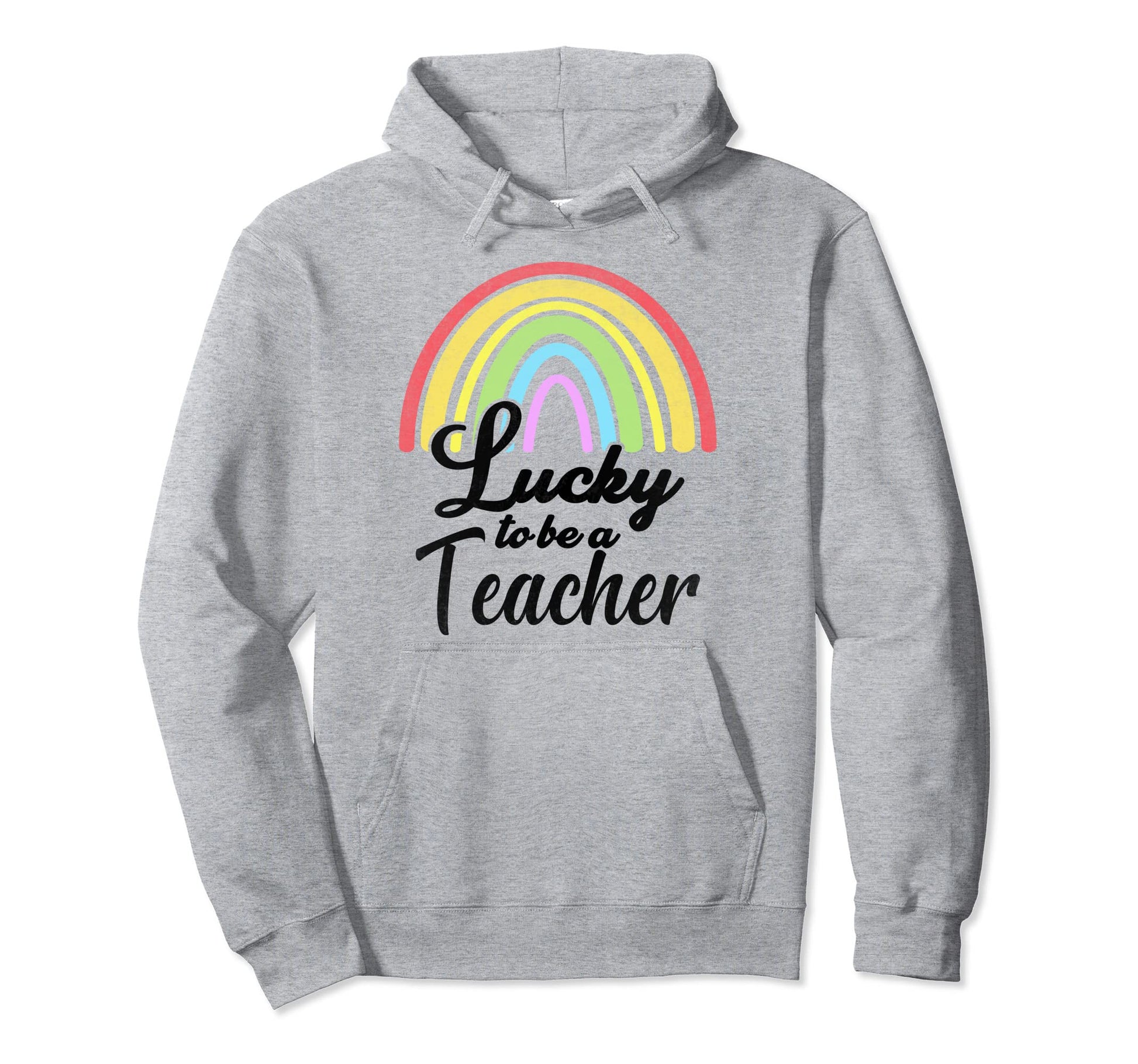 Lucky To Be Teacher Rainbow St Hoodie - Custom Art Print for Adults - T-Shirt, Sweatshirt, Hoodie