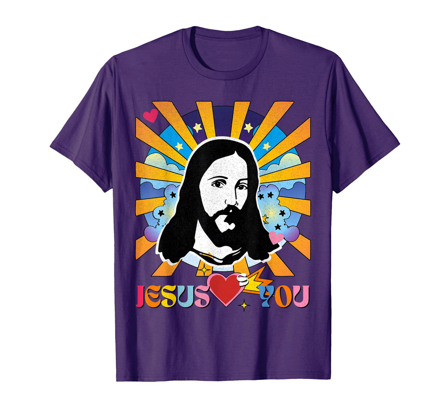 Jesus Loves You Groovy Hippie 60S 70S T-Shirt - Aesthetic Graphic Unisex - T-Shirt, Sweatshirt, Hoodie