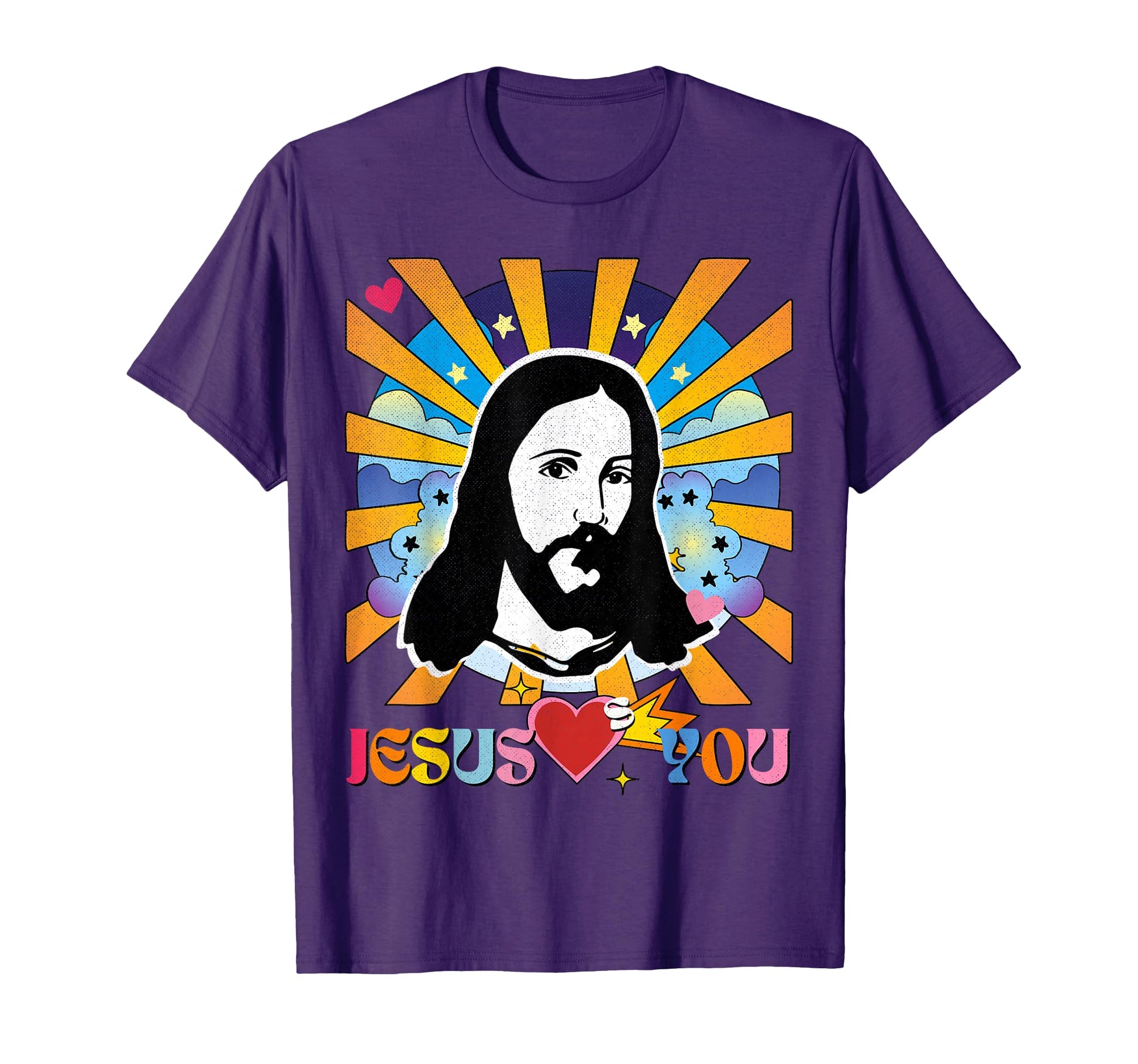 Jesus Loves You Groovy Hippie 60S 70S T-Shirt - Aesthetic Graphic Unisex - T-Shirt, Sweatshirt, Hoodie