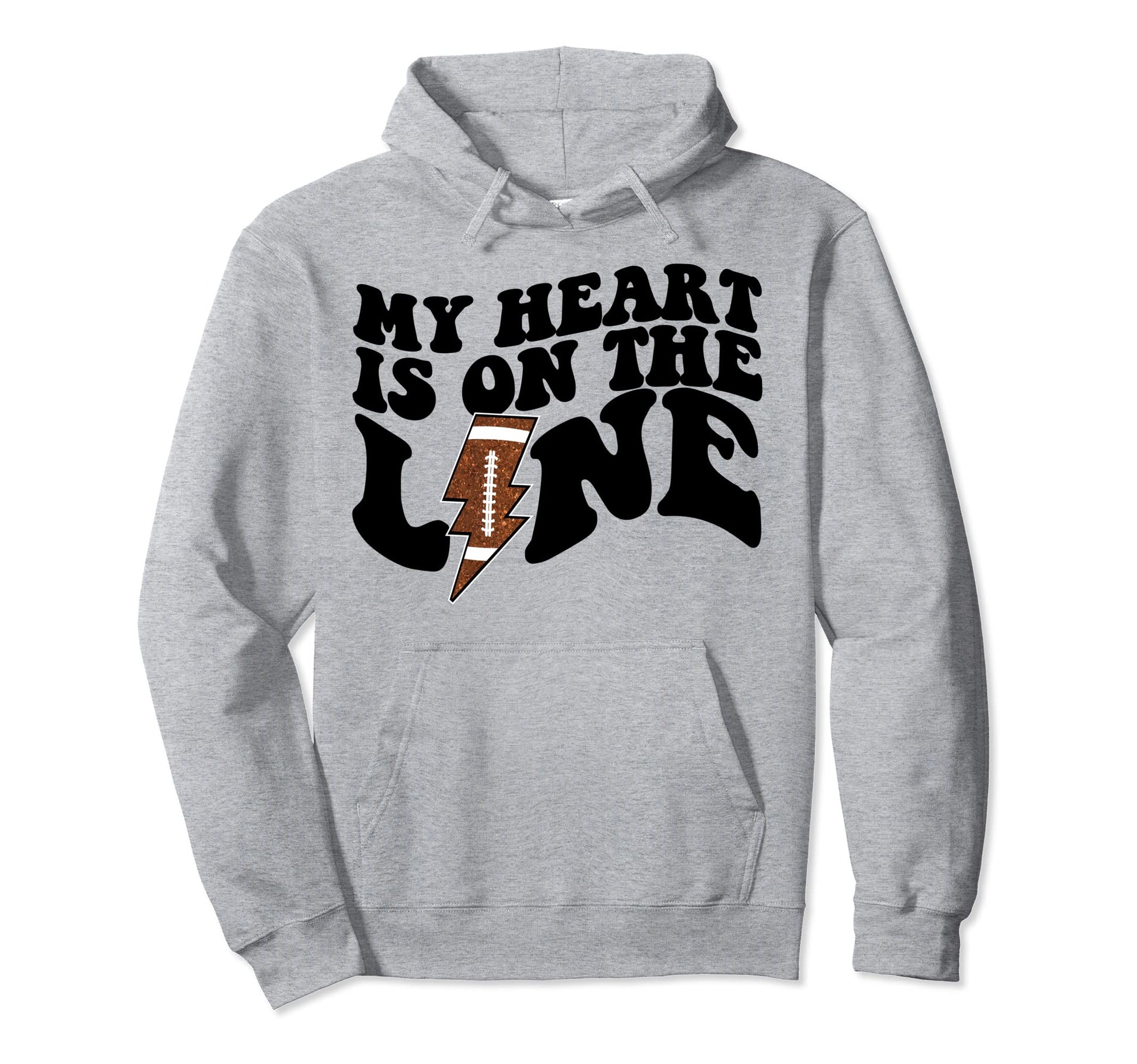 Football My Heart Is Line Offensive Lineman Hoodie - Trendy Graphic Unisex - T-Shirt, Sweatshirt, Hoodie