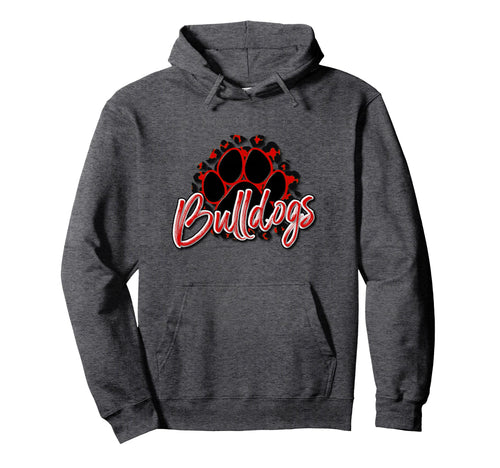 Bulldogs Red Black Cheetah School Hoodie - Casual Everyday Wear Men Women - T-Shirt, Sweatshirt, Hoodie