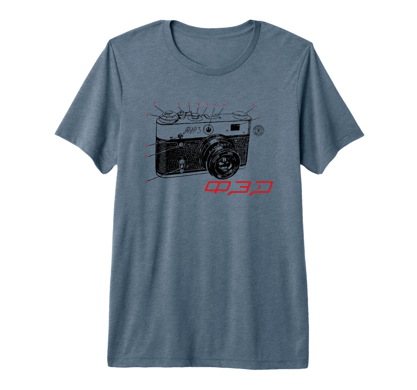 Fed Rangefinder Ussr Soviet Distressed T-Shirt - Trendy Graphic Men Women - T-Shirt, Sweatshirt, Hoodie