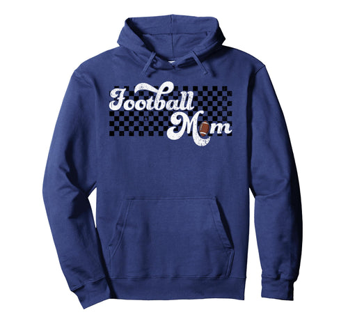 Football Mom Football Mama Game Checkered Hoodie - Graphic Print Unisex - T-Shirt, Sweatshirt, Hoodie