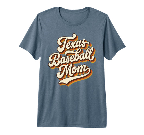 70S Texas Baseball Mom Script Tri Blend T-Shirt - Unique Graphic Unisex - T-Shirt, Sweatshirt, Hoodie