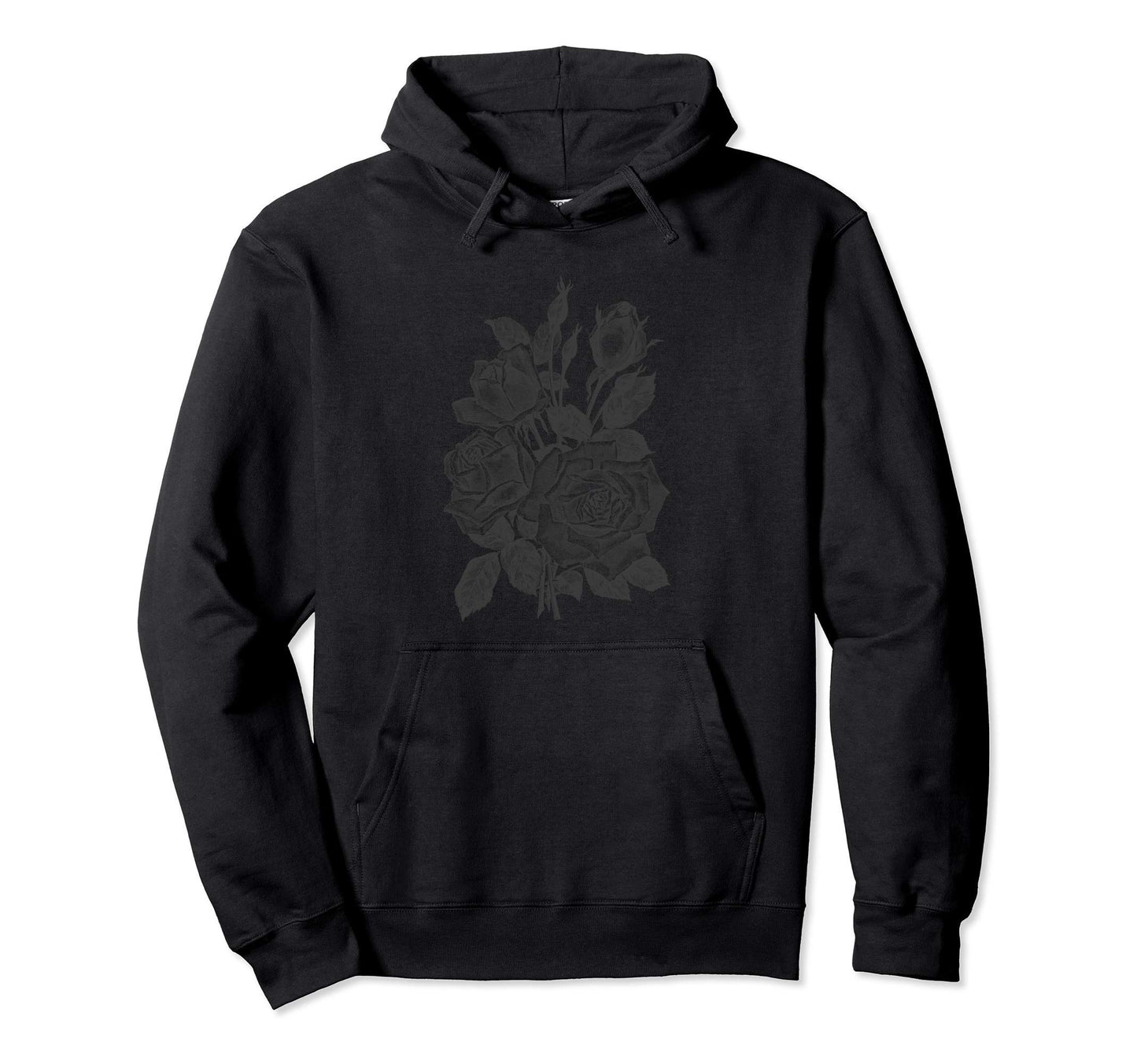 Dark Rose Black Flower Emotional Soft Hoodie - Minimalist Print Unisex - T-Shirt, Sweatshirt, Hoodie