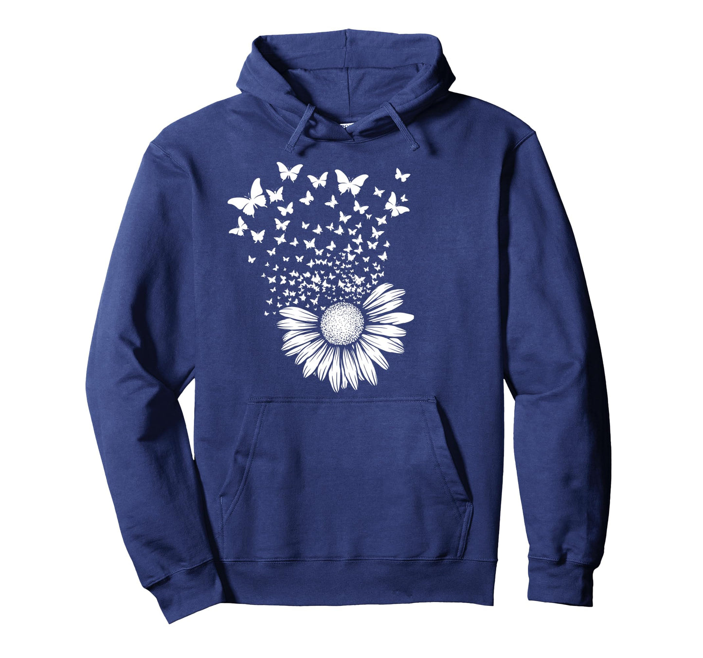 Floral Boho Butterfly Daisy Flower Hoodie - Novelty Apparel Men Women - T-Shirt, Sweatshirt, Hoodie
