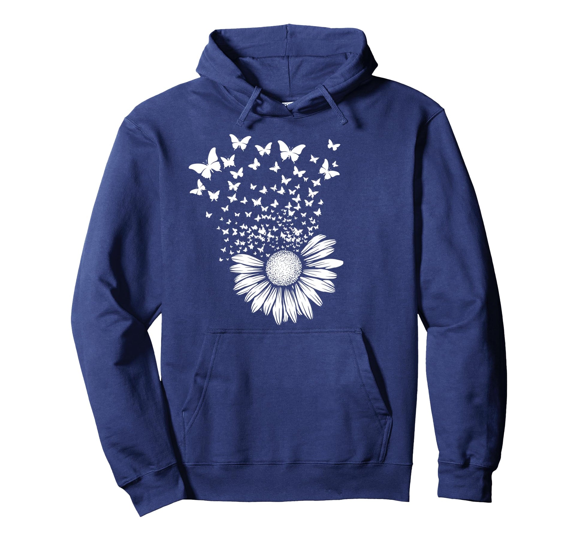 Floral Boho Butterfly Daisy Flower Hoodie - Novelty Apparel Men Women - T-Shirt, Sweatshirt, Hoodie